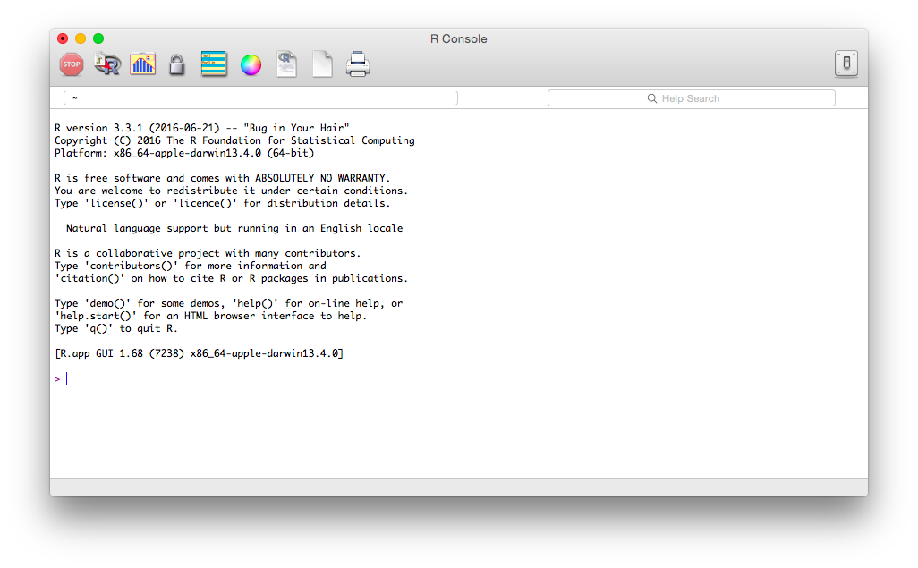 A screenshot of the R console